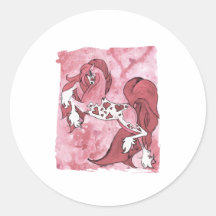 Lady Valentine Round Sticker