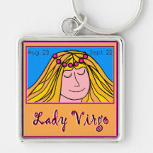 Lady Virgo Large Square Keychain