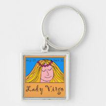 Lady Virgo Small Square Keychain