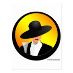 Lady w Hat in Circle Post Cards