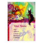 LADY WITH BLACK CAT / Venetian Masquerade Ball Business Card
