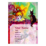 LADY WITH BLACK CAT / Venetian Masquerade Ball Business Card Templates