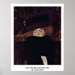 Lady With Hat And Feather Boa By Gustav Klimt Poster