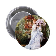 Lady with Lilacs Button