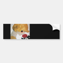 LADY WITH RED ROSE BUMPER STICKERS
