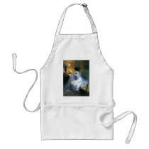 lady woman reading letter antique painting art apron
