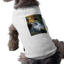 lady woman reading letter antique painting art doggie shirt