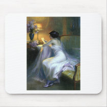 lady woman reading letter antique painting art mousepads