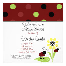 ladybug2 la copie, vous êtes invités à un baby sho carton d'invitation