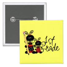 Ladybug 1st Grade Tshirts and Gifts Button