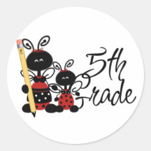Ladybug 5th Grade Tshirts and Gifts Round Sticker