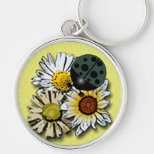 Ladybug and Daisies Key Chains