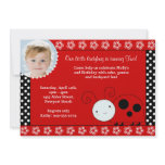 Ladybug Birthday Invitation with Matching Envelope