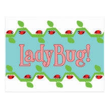 Ladybug Blue Background Postcards