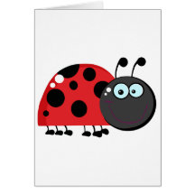 Ladybug Cartoon Character Cards