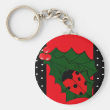 Ladybug Christmas keychain