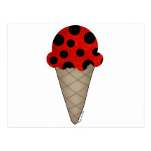 Ladybug Cone Post Card