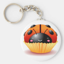 Ladybug Cupcake Keychain
