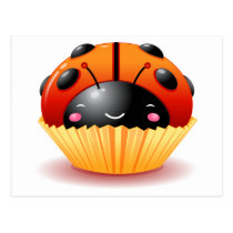Ladybug Cupcake Postcard postcards