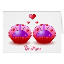 Ladybug Cupcakes Valentine Card cards