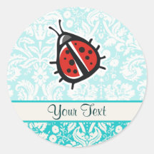 Ladybug; Cute Round Stickers