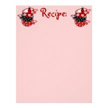 Ladybug Dishes Recipe Paper Custom Letterhead