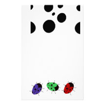 Ladybug Dots Custom Stationery
