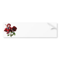 Ladybug Fairy on Red Roses Bumper Stickers