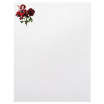 Ladybug Fairy on Red Roses Letterhead