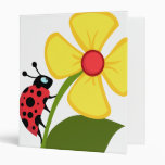 Ladybug Flower 3 Ring Binders