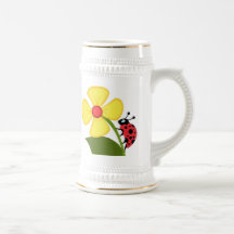 Ladybug Flower Coffee Mugs