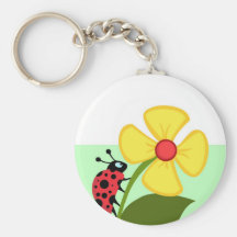 Ladybug Flower Key Chains