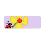 Ladybug Flower Return Address Label