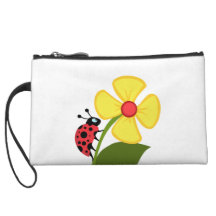 Ladybug Flower Wristlet
