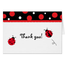 Ladybug Folded Thank you Note Cards