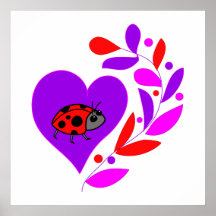 Ladybug Heart Print