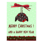 ladybug kawaii xmas greetings post cards