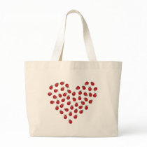 Ladybug Love Heart Canvas Bag
