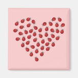 Ladybug Love Heart Fridge Magnets