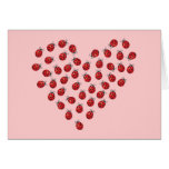 Ladybug Love Heart Greeting Cards