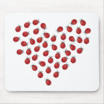 Ladybug Love Heart Mousepad