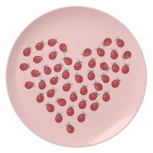 Ladybug Love Heart Party Plate