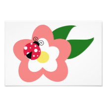 Ladybug on a flower clipart photograph