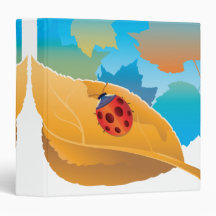 ladybug on autumn leaf notebook binders