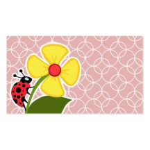 Ladybug on Mauve Circles Business Card