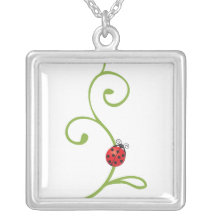 Ladybug on Vine Pendants