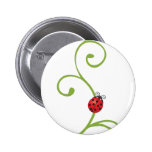 Ladybug on Vine Pinback Button