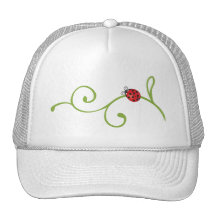 Ladybug on Vine Trucker Hats