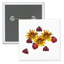 Ladybug Party Pinback Button