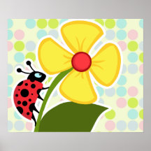 Ladybug Pastel Colors, Polka Dot Print
